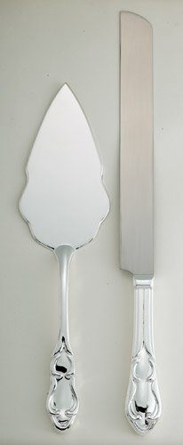 CGI Cake Knife/Server Set, Silver Plated
