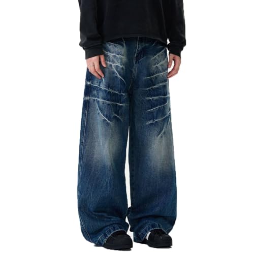 Mens Jeans Wide Leg Loose Fit Fashion Y2K Grunge Going Out Denim Pants