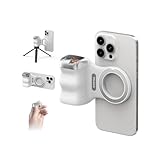 TELESIN マグネットスマホグリップ 自撮りグリップ Bluetoothリモコン付き 2段シャッター ズーム機能 人間工学グリップ 片手操作 両面磁石 スマホスタンド スマートフォンホルダー 1/4"ネジ スマホ 三脚 一脚 自撮り棒 軽量 写真/ビデオ撮影/旅行/Vlog/ライブ配信で大活躍 iPhone Androidに対応