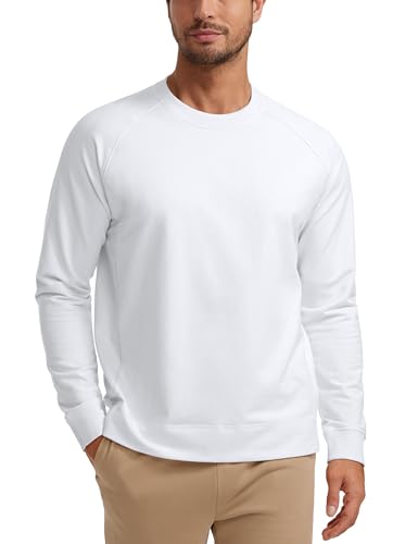 CRZ YOGA Mens Crewneck Sweatshirts French Terry Athletic Workout