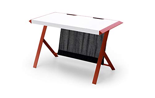 MC Racing, Tisch, Schreibtisch, Computertisch, MDF/Weiß/Rot, 60 x 127 x 75 cm, 40141WR4