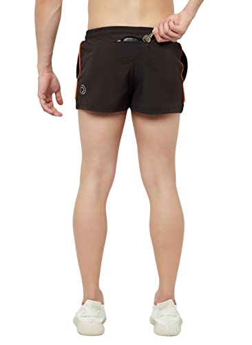 Image of TRUEREVO Men's 2 inch Dry Fit Sports Running Reflective Shorts with 2 Side Pockets and Zipper Back Pocket | Marathon Shorts for Men | Activewear for Running, Sports, Training & Fitness