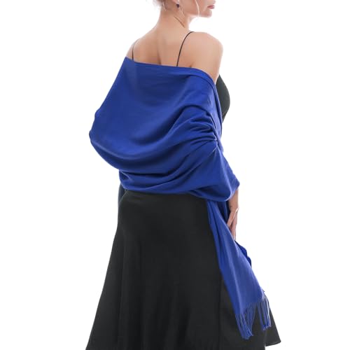 Image of RIIQIICHY Women's Fringe Shawl Wrap Pashmina Scarf for Wedding Evening