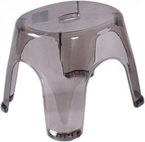 Zitixo 風呂椅子 クリア バスチェア バススツール ふろいす 滑り止めと防水の透明なスツール 水切り穴 安全 座りやすい座面高め 風呂イス 踏み台 耐荷重 省スペース 収納便利 ミニテーブル 玄関 (グレー,30*26*27CM)