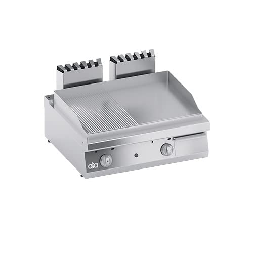 Fattura su richiesta Fry top liscio rigato professionale gas banco cm 80x70x25 RS3627