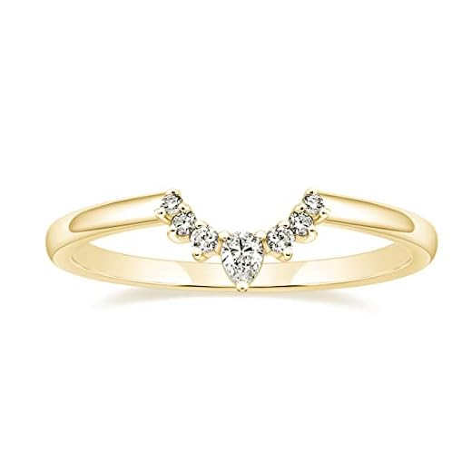 Mameloly Wedding Bands for Women Pear & Round Shaped CZ Gold Cubic Zirconia Curved Stackable Engagement Rings for Her Size 6