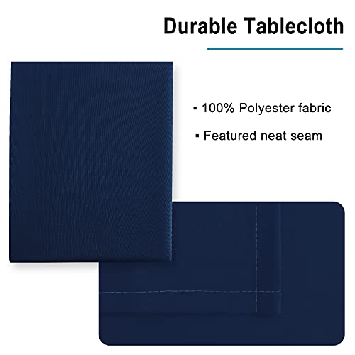 Nappe bleu marine rectangulaire imperméable 132x178cm antitache - 5