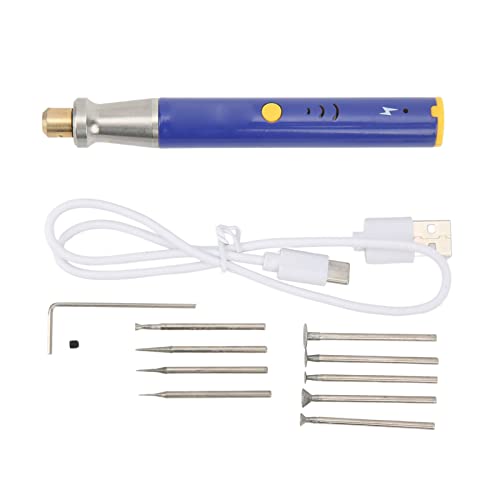 Luqeeg Stylo Micro Graveur électrique, Outil de Gravure de Gravure sans Fil Rechargeable USB Portable avec 9 Têtes de Meulage, Mini Kit D'outils de Gravure à 3 Niveaux de Vitesse Cover