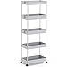 SPACEKEEPER Chariot de Rangement Mobile sur 5 Niveaux, Chariot de Stockage, Étagère sur roulettes, pour Cuisine Étroites, Salle de Bain, Buanderie, Bureau, 113 x 40 x 22cm, Gris