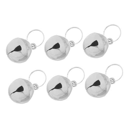 iplusmile 6 Stück Zubehör für Haustierglocken Welpe Glocke Hundekragen Charme kleine Hundeglocken Haustier kleine Glocken Haustierklingel selber machen Metall Silver