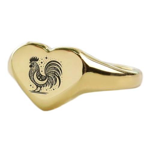 Bague chevalière cœur vintage en argent doré pour parfaire votre style au quotidien