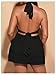 Floerns Women's Plus Size Deep V Neck Halter Dress Tie Back Sleeveless Mini Dresses Black X-Large Plus
