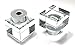 Hospitality Source Crystal Glass lamp Finial Set, 2 Pieces - Cube Shape, Chrome Finish Base. $8.48 Each