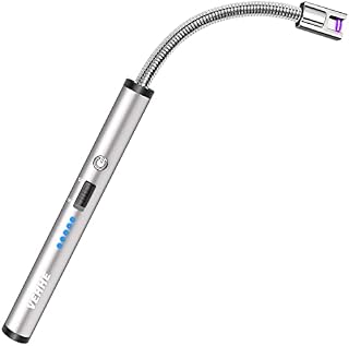 VEHHE USB Lighter, Rechargeable Arc Candle Lighter with LED Battery Display Flexible Neck Lighters Long for Grill Candles Gas Stoves Camping Barbecue
