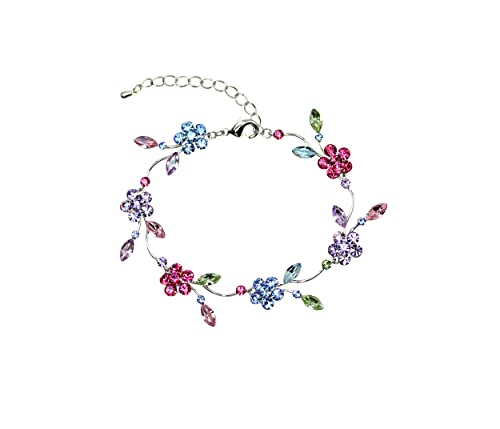 Image of Faship Gorgeous Rhinestone Crystal Floral Necklace Earrings Set