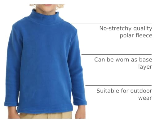 Image of LittleSpring Unisex Boys Girls Polar Fleece Shirt Base Turtleneck Top (2-14 Years)