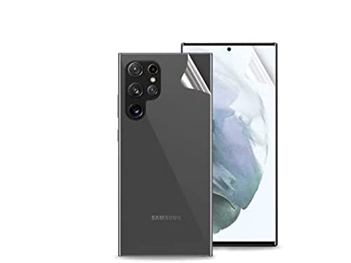 Olixar Front and Back Screen Protectors for Samsung Galaxy S22 Ultra, Film Screen Protectors for Screen and Back of Phone - TPU Film Protection - Anti-Scratch - Bubble-Friendly - - Clear