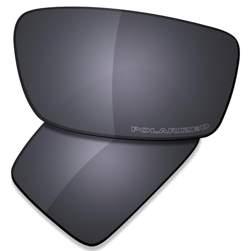 Saucer Verres de rechange haut de gamme pour lunettes de soleil Oakley Oil Drum, Bouclier noir polarisé, taille unique