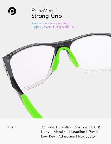 Image of 2 Pieces Replacement Nose Pads for Oakley Activate OX8173 / Activate Asian Fit OX8169F - Green + Black Asian Fit