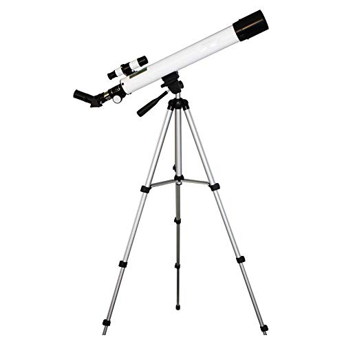 Astronomisches 50mm Tragbarer Refraktor 2 Okulare (25 Mm, 6 Mm) Weiß Mit Verstellbarem Stativ Ideal Für Kinder Und Anfänger
