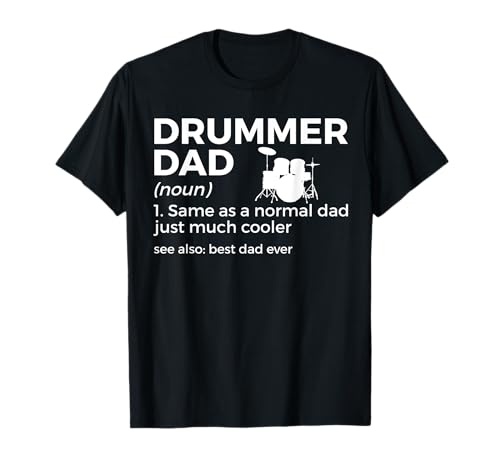 Drummer Dad Definizione Drumming Percussionista Fathers Day Maglietta