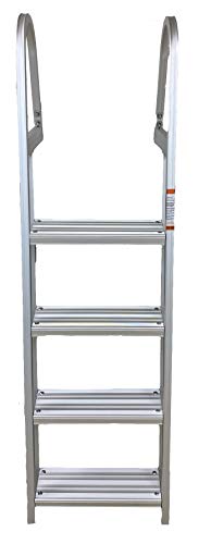 Class A Customs Marine Pontoon Boat Dock Heavy Duty Aluminum 4 Step Removable Boarding Ladder FIXD-PBDL4S-AL