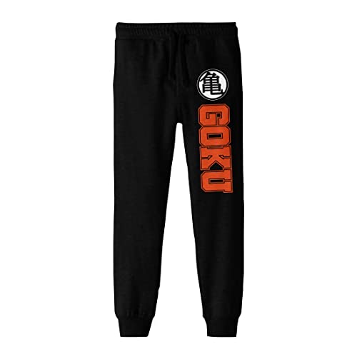 Bioworld Dragonball Z Kame Symbol with Goku Text Youth Black Graphic Sweats