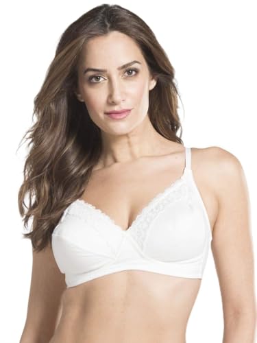 Image of Jockey ES19 Women's Wirefree Non Padded Super Combed Cotton Elastane Stretch Full Coverage Plus Size Bra with Lace Styling and Adjustable Straps