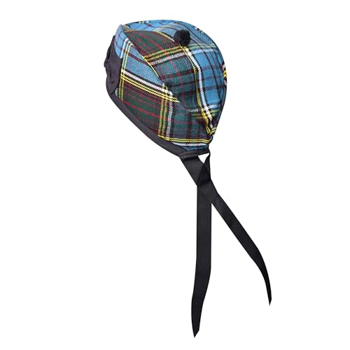 Image of Glengarry Cap-Traditional Scottish Hat, Acrylic Wool Tartan Glengarry hat, Kilts /Bagpipes Accessories