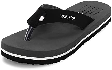 ORTHO JOY Men's Black Slippers - 6 Uk