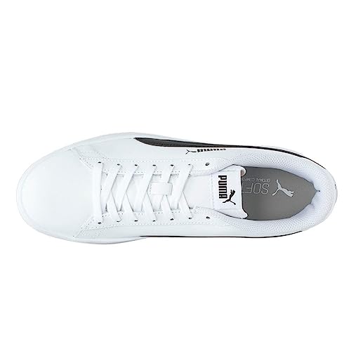PUMA PUMA Unisex-Adult Smash 2 Sneaker, L White-Black, 4 M US