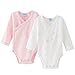 Amomí Body para Bebé, Pack de 2 unidades, Manga Larga, 100% Algodón, Suave Bodies Con Botones de Presión, Color Blanco Crudo Estampado (0M, Flamencos)