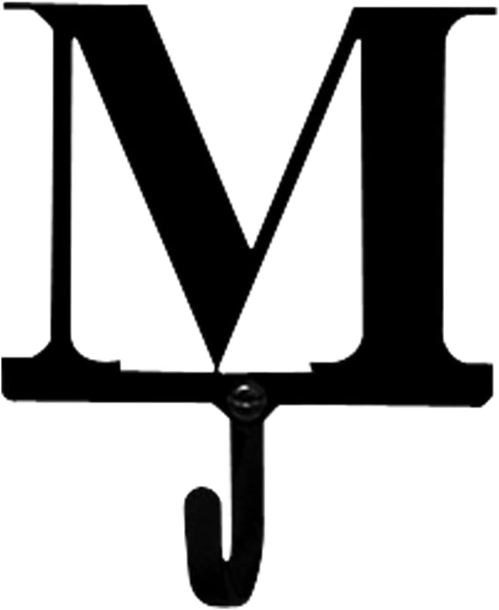 Village Wrought Iron Letter M Wall Hook Small