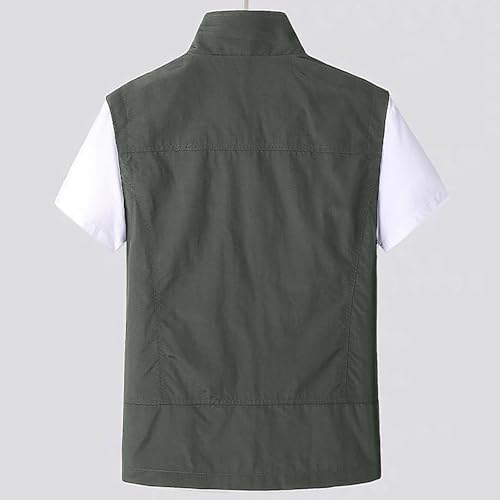 Mens Vest Lightweight Summer Casual Travel Hiking Outdoor Utility Work Plus Size Sleeveless Zip up Vest with Pockets3