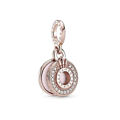 Pandora Charm Colgante O Coronada en oro rosa con pavé brillante de circonitas