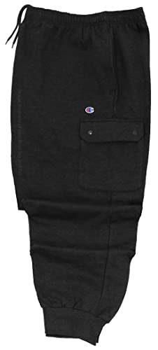 Champion Big & Tall Men's Midweight Fleece Cargo Pants 6XL Black