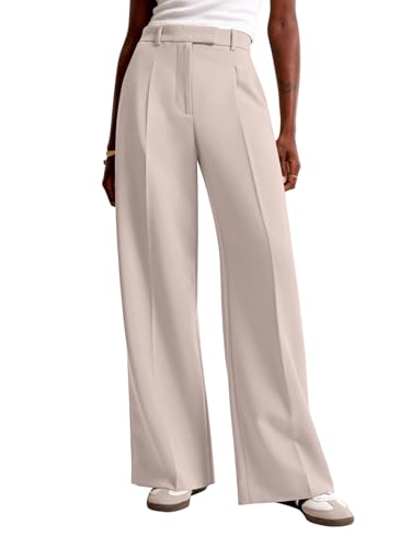 Image of NIMIN Women Wide Leg Pants High Waisted Business Casual Work Trousers Dressy Pants with Pockets