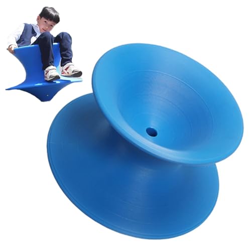 Oracra Blue Tumbler Gyro Chairs, Small Relaxing Toys Stool for Bedroom Living Room, Round Sensory Swivel Chairs for Backyard, Kids Sense Recliner