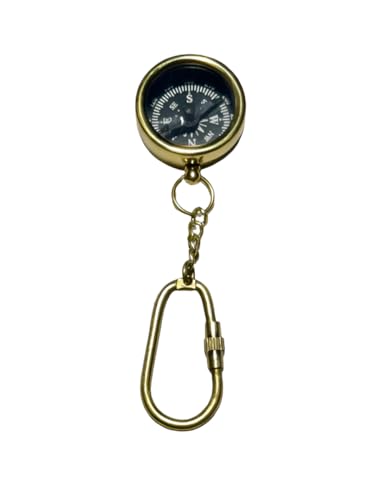 Brújula de Bolsillo Mini de Latón con Clip y Dial Negro miniatura 2