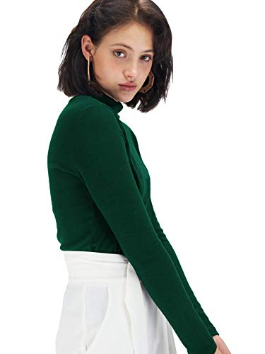 Image of Fabricorn Stylish Black Turtle Neck Cotton Tshirt for Women (Black)
