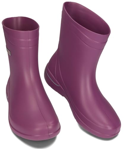BeComfy Damen Gummistiefel EVA Ultra Leicht Kurz Regenstiefel 36-41 EU (Pflaume, eu_footwear_size_system, adult, numeric, medium, numeric_37)