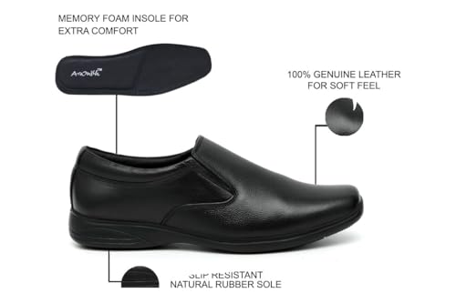 Image of ARAMISH Men's Genuine Real Leather Moccasin Formal Shoes