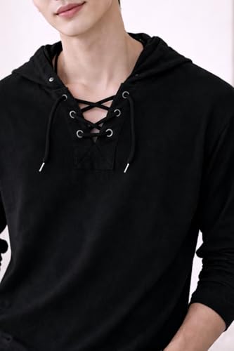 Image of Men's Cotton Blend Regular Fit Hooded Neck T-Shirt