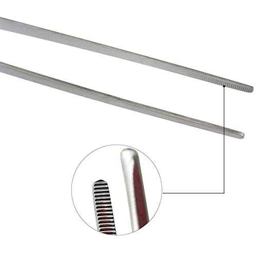 38 cm (15 Zoll) Edelstahl Extra lange gerade Pinzette, Aquarium Werkzeug Aquarium Wasserpflanzen Fischstarter Mega Reptile Snake Lizard Fütterungszange