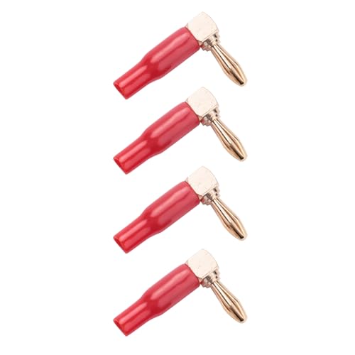 Conectores de cables de altavoz tipo banana 4mm de cobre en ángulo para cine en casa, 32x 8