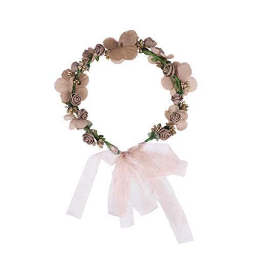 LUOEM Flower Head Band Wedding Headbands Fabric Beaded Headbands Girls Hair Accessories Hat Ornament