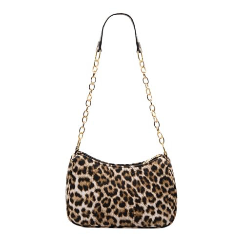 Bolso de hombro estampado leopardo para mujer pequeño