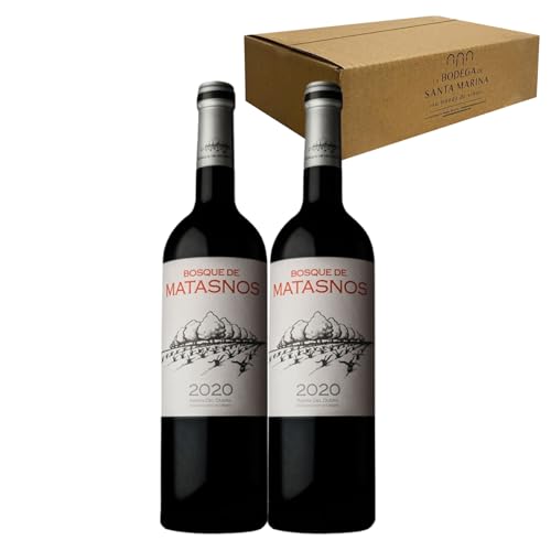 Bosque de Matasnos Etiqueta Blanca - Ideal para Maridar con Carne y Comida Mediterránea - Pack 2 Botellas 75cl