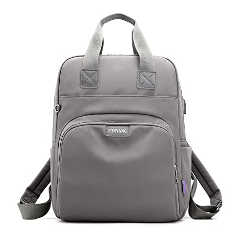 Mochila Impermeável Feminina Escolar Fashion Resistente,Mochilas Para Notebook Cinzento