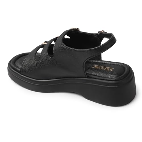 Image of Vendoz Women Stylish Slippers Wedges I Flat Slip on Sandals I Stylish and Casual for Everyday use I Comfortable & Lightweight for Girls & Ladies SD301